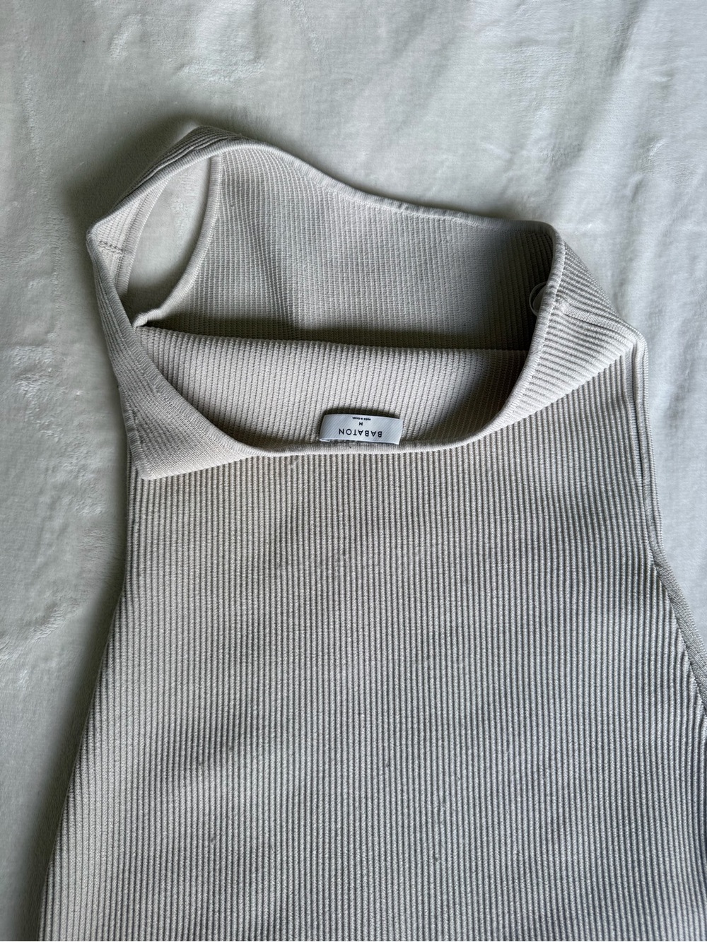 Aritzia Ribbed High-Neck Tank in Cream